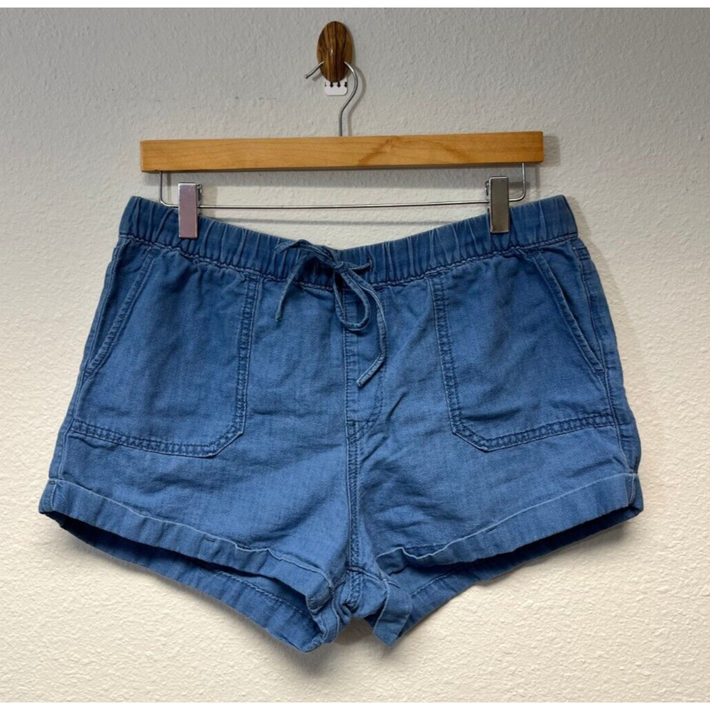 Volcom Sunday Strut Shorts Stretch Drawstring Waist Pale Blue Women's Size Large